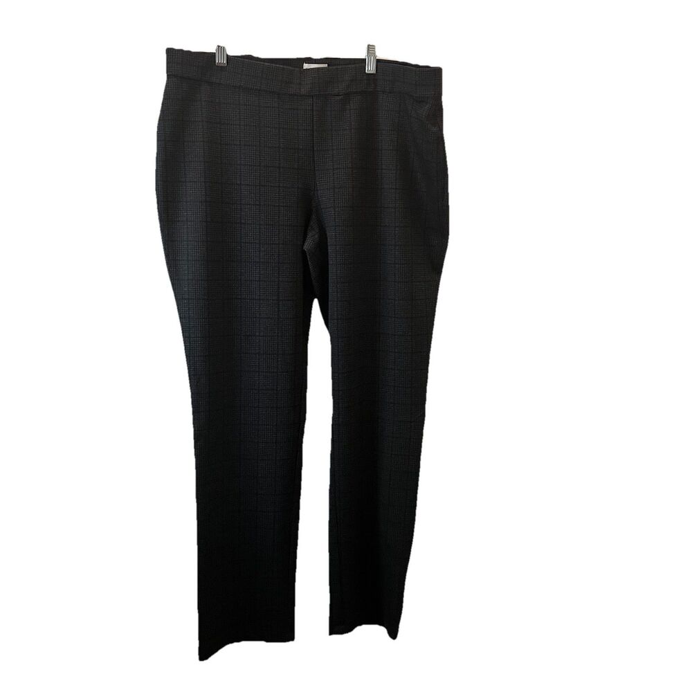 Rafaella Comfort Gray Plaid Pull On Stretch Pants Career Womens Size XL